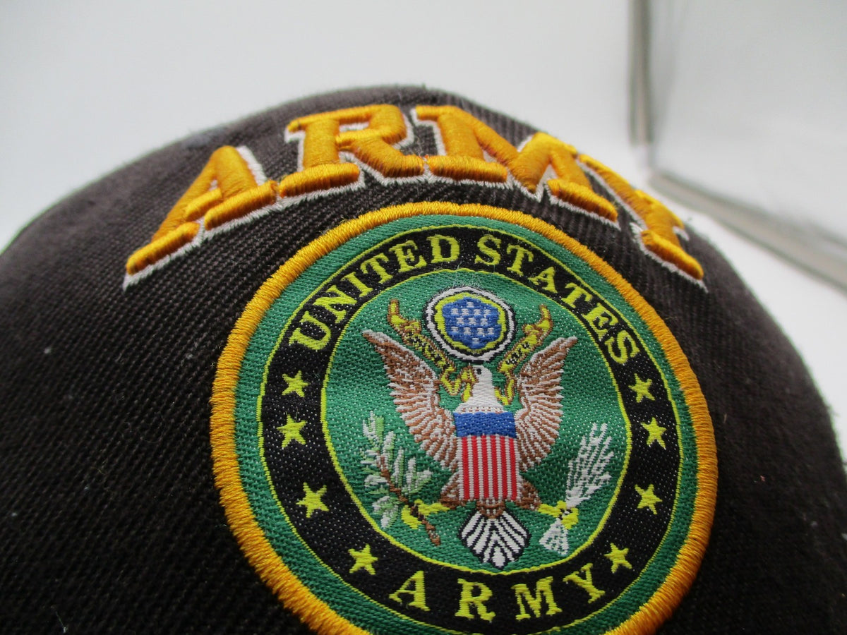 U.S. Army Hat Cap Strap Back Mens One Size Black Flag Stars USA Patriotic7