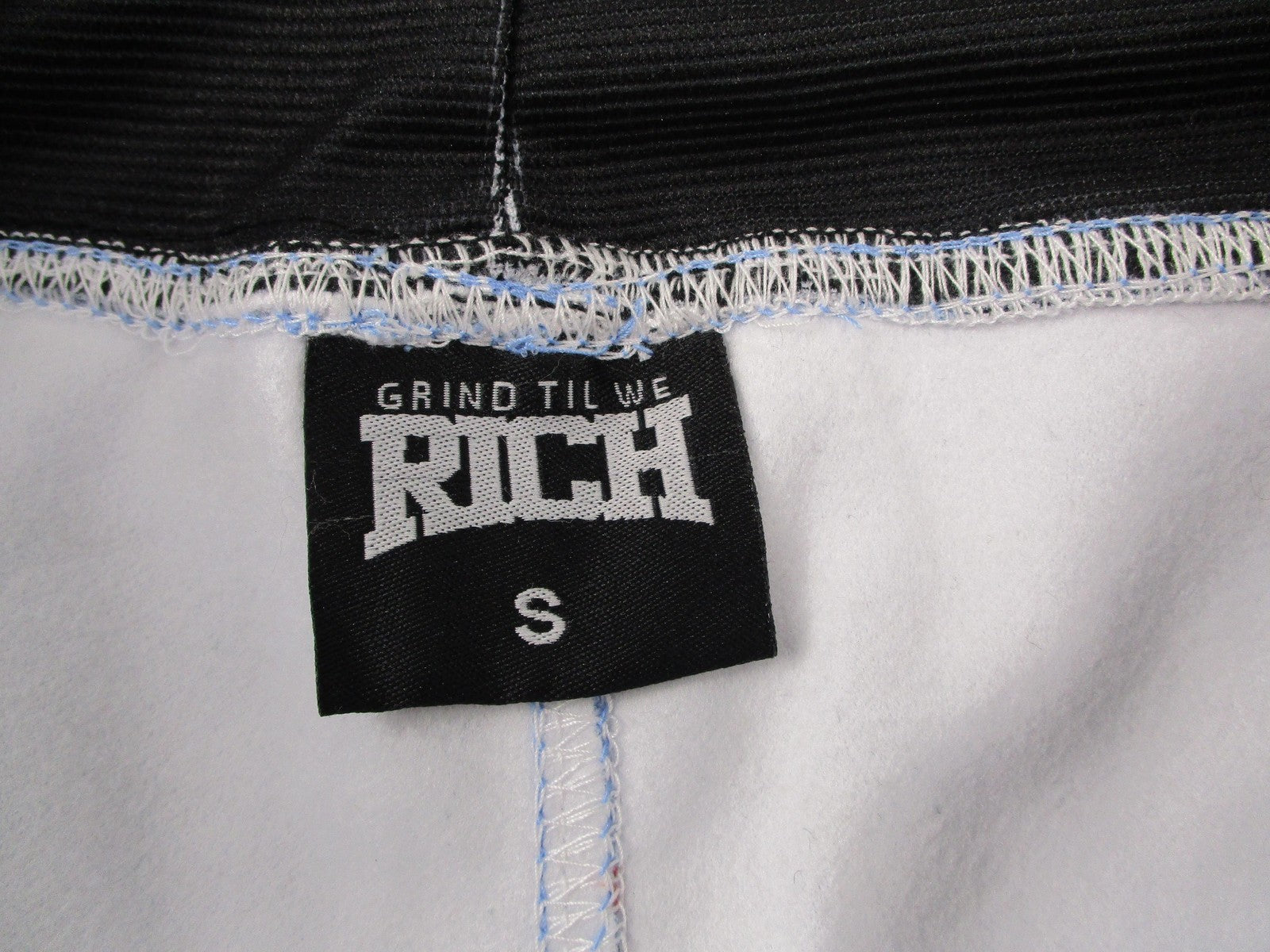Grind Til We Rich Shorts Mens Small Blue Palm Tree Athletic Drawstring Gym 12292