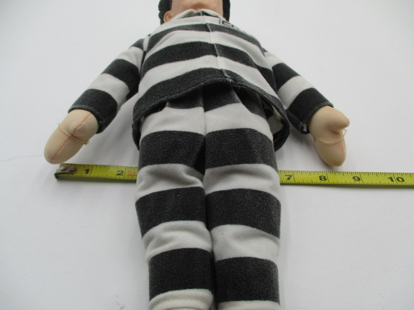Vintage Play-By-Play Moe Three Stooges Prisoner Plush Doll Medium Black White8