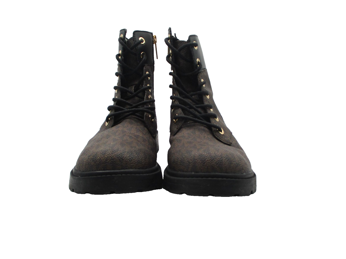 Michael Kors Boots Womens Size 8 Brown Logo Combat Lace Up Ankle LS21J (1R2)8