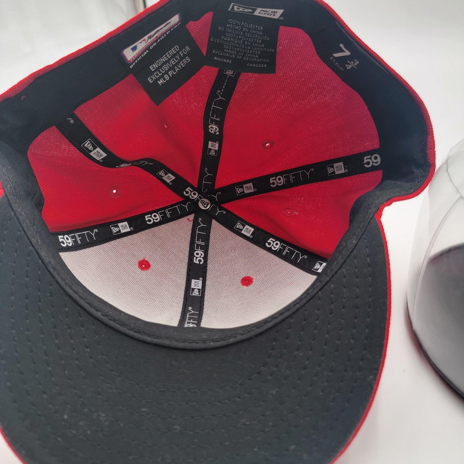 Los Angeles Angels Hat Cap Fitted Mens 7 3/4 Red MLB Baseball New Era10