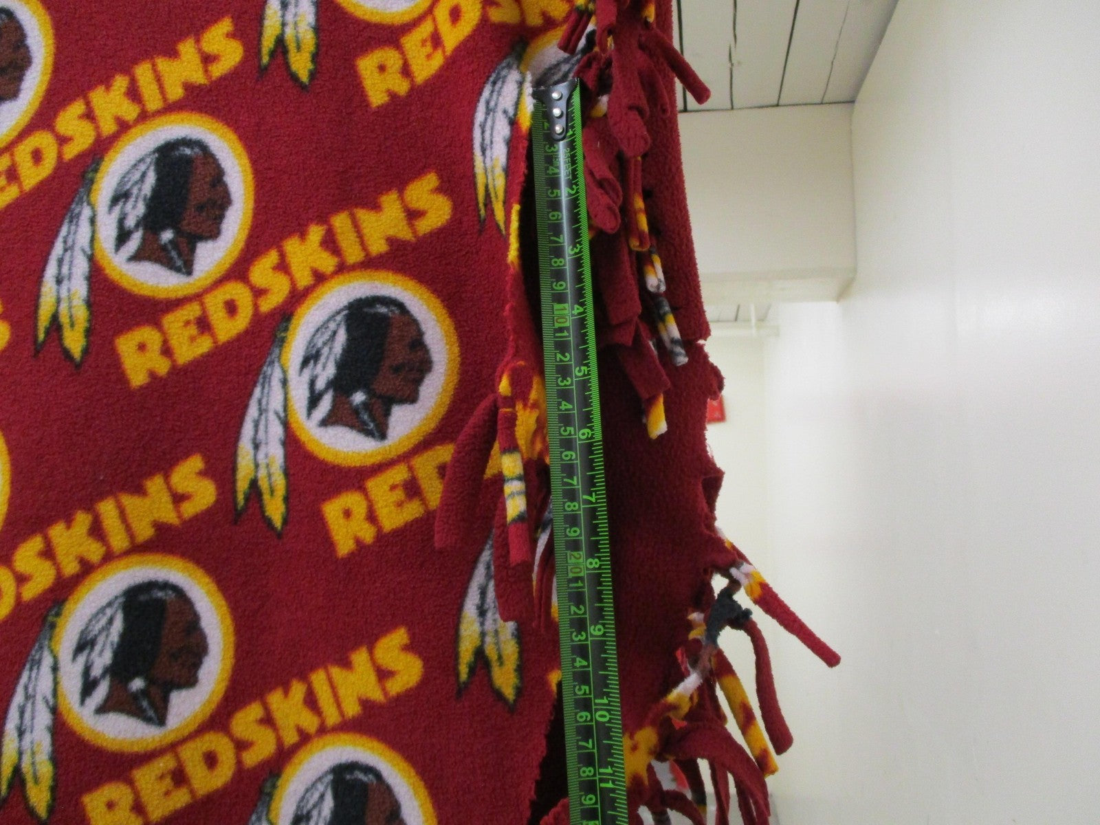 Washington 'skins Blanket One Size Red NFL Football Fleece Fringe Throw7