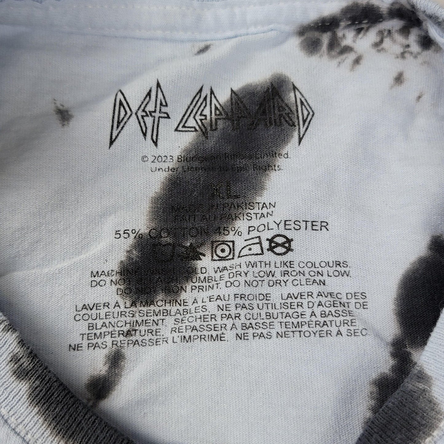 2 Pk Bundle Def Leppard Tie Dye & Lynyrd Skynyrd Beige Mens XL Graphic Rock 11156