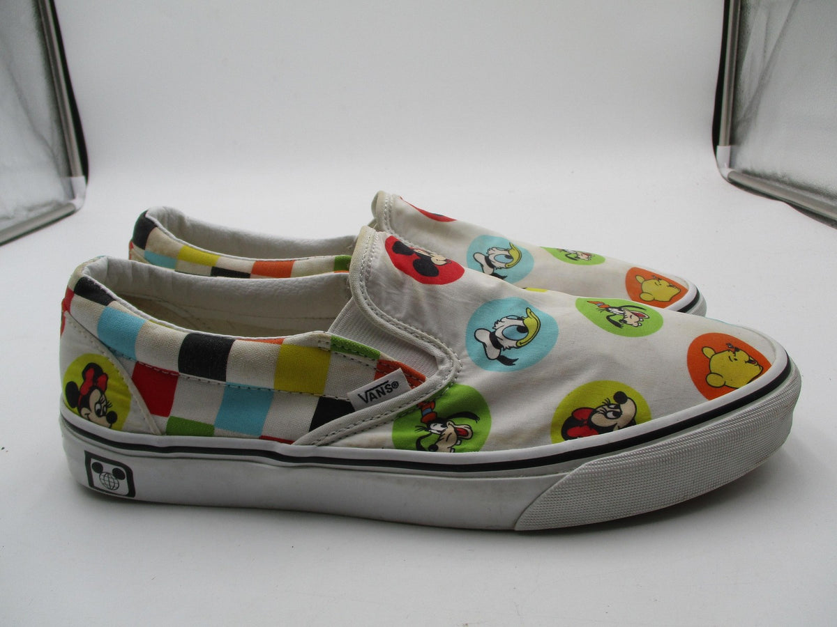 Vans Disney Classic Slip-On Shoes Mens Size 11 Multicolor Mickey Cartoon 7213566