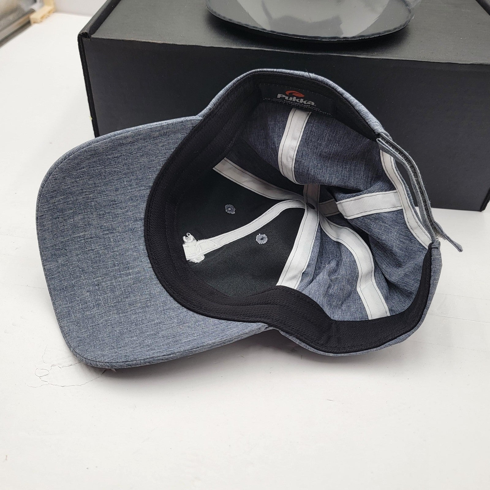Pukka Hat Cap Strap Back Gray Heather Embroidered PG Logo Golf Athletic Mens6