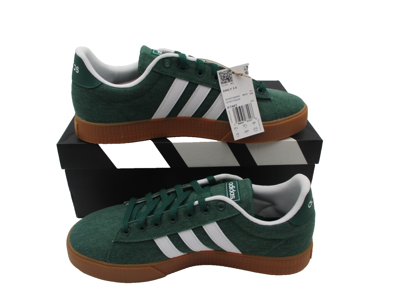 Adidas Daily 3.0 Men’s Sz 10 Green White Gum Casual Sneakers IF7487 Skate Shoes3