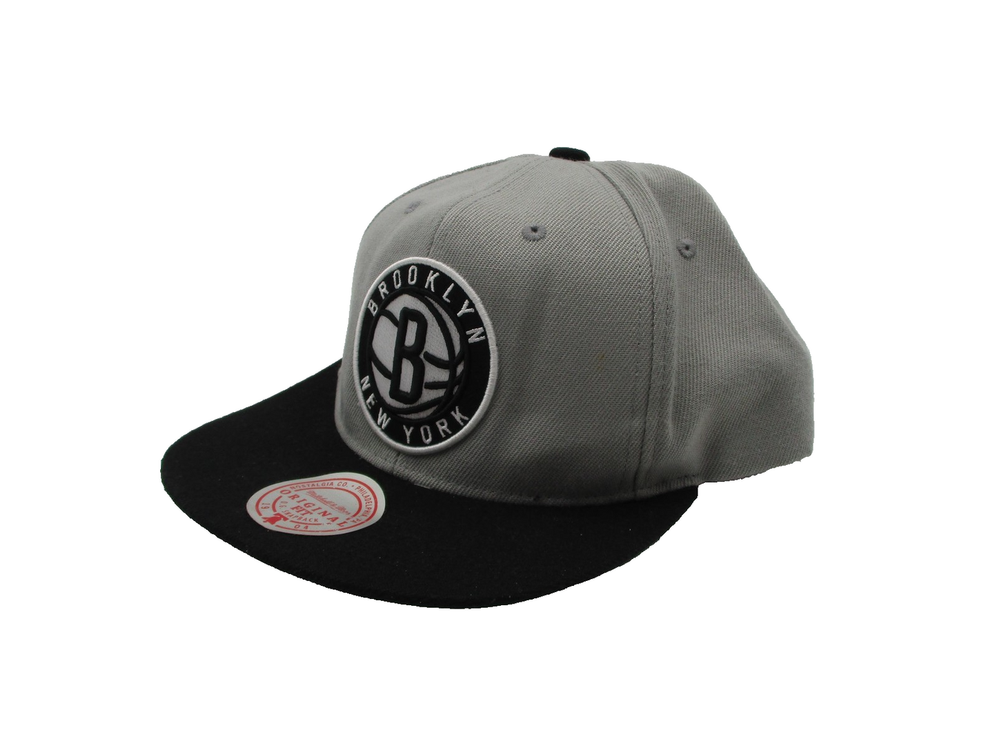 Brooklyn Nets Hat Cap Snap Back Mens One Size Grey Black NBA Basketball OSFA1