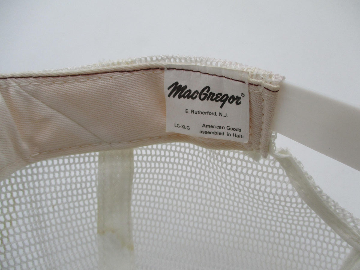 MacGregor Hat Cap Snap Back Mens One Size Red White Mesh Trucker Baseball9