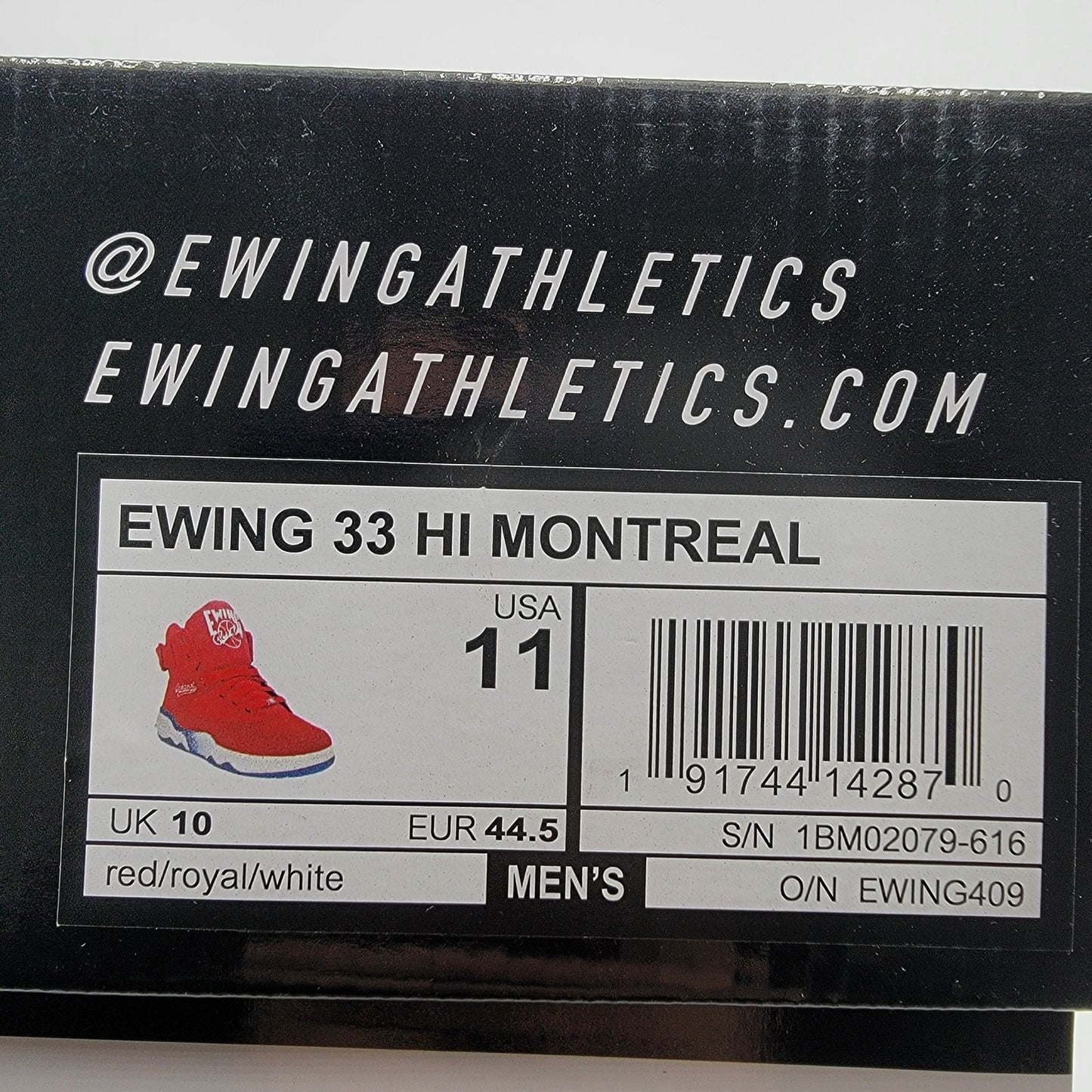 Ewing Athletics 33 Hi Montreal (Red) Sz 11 Mens 1BM0207961613