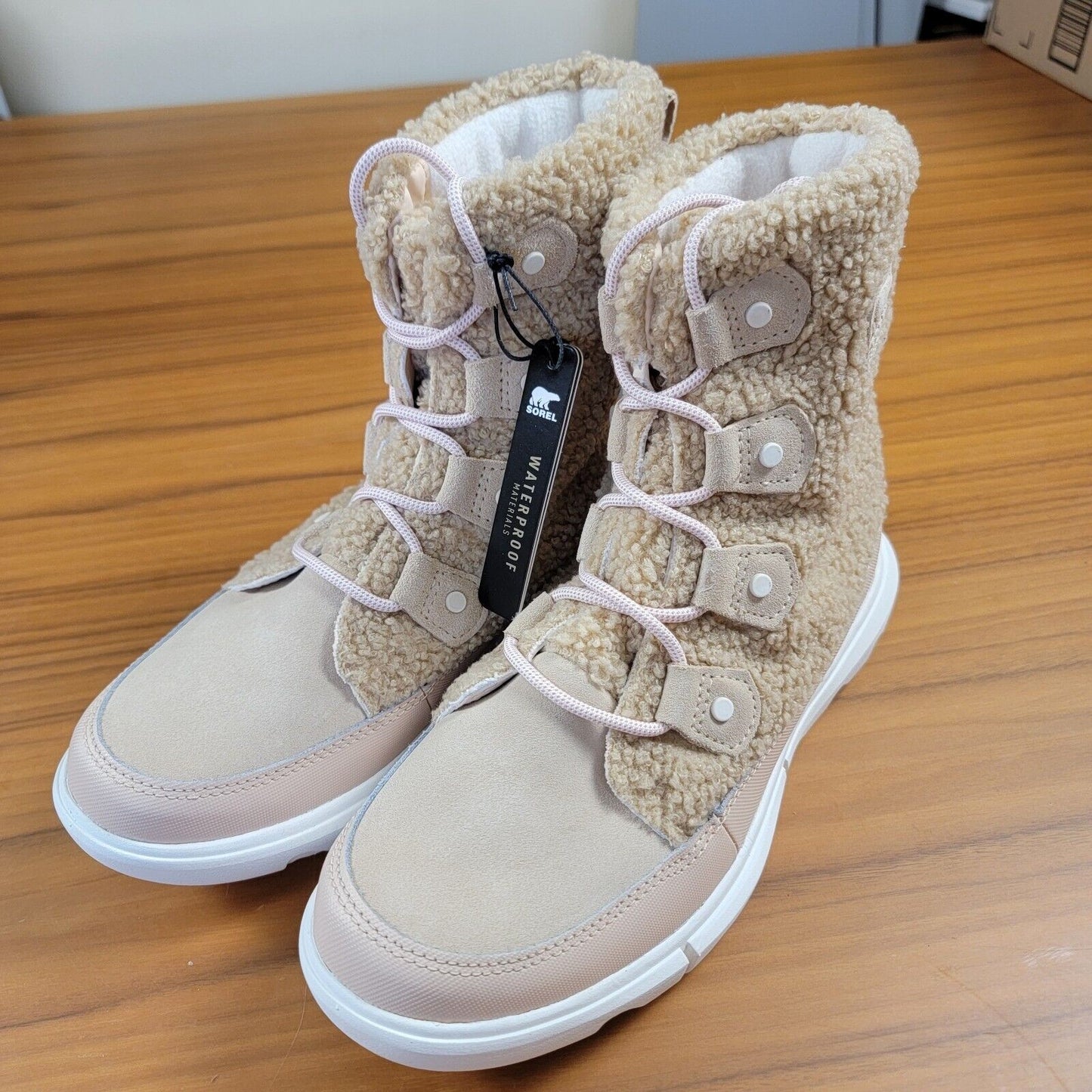 SOREL Explorer II Joan Cozy Boots Size 8.5 Nova Sand Beige NL4455260 Winter0
