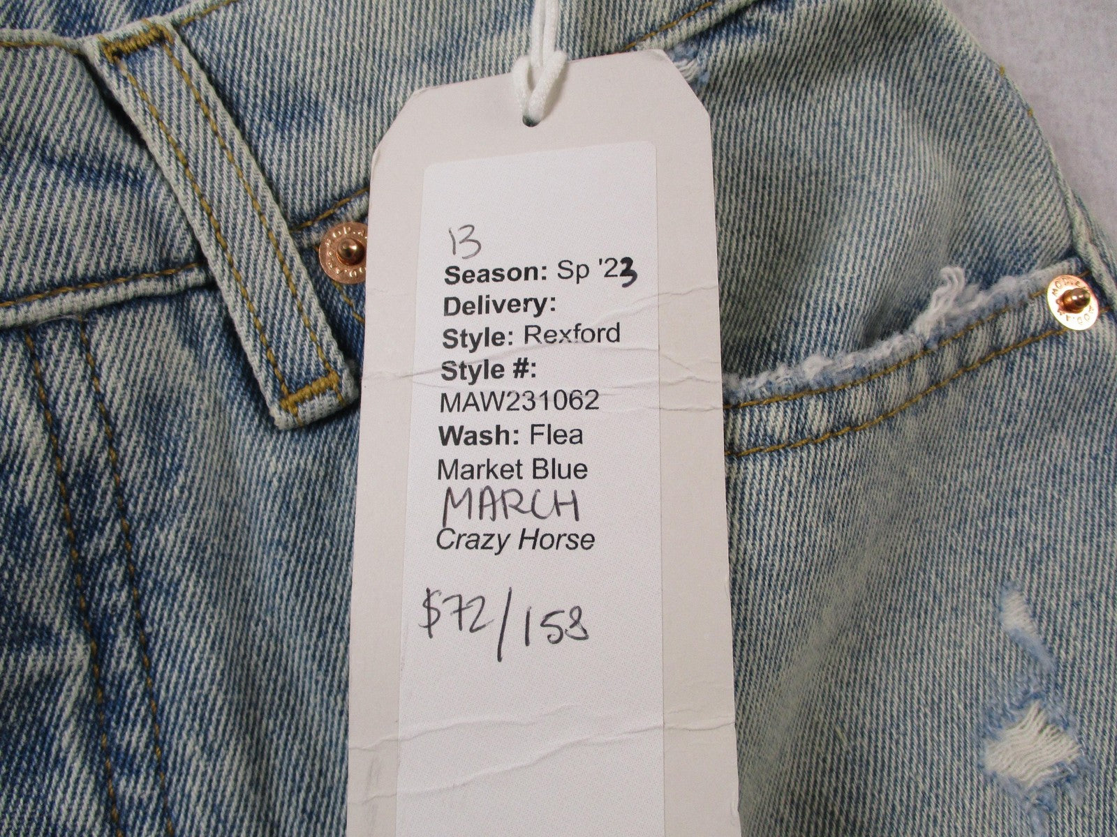 Modern American Rexford Jeans Womens 26 Blue Straight Distressed Frayed Hem 14716