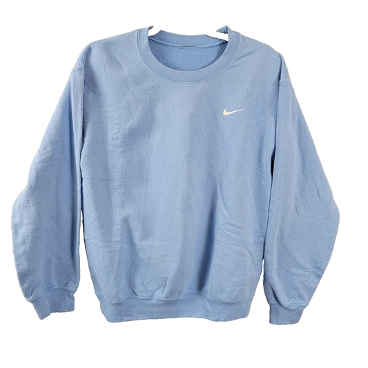 Nike Crewneck Sweatshirt Ice Blue Embroidered Swoosh Preowned Size M