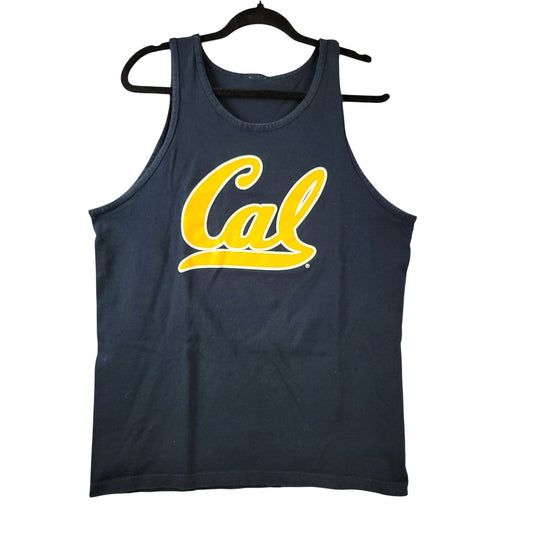 Cal State Golden Bears Tank Top Mens Large Navy Blue Yellow Logo Preowned 90s0