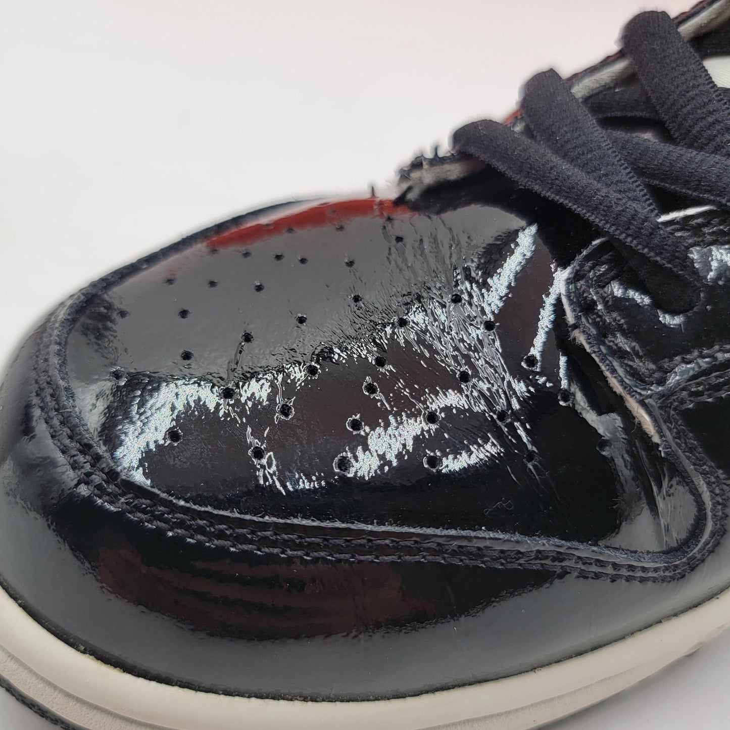 Nike Dunk Low Premium Shoes Mens Size 10.5 White Black Patent Leather 30769611312