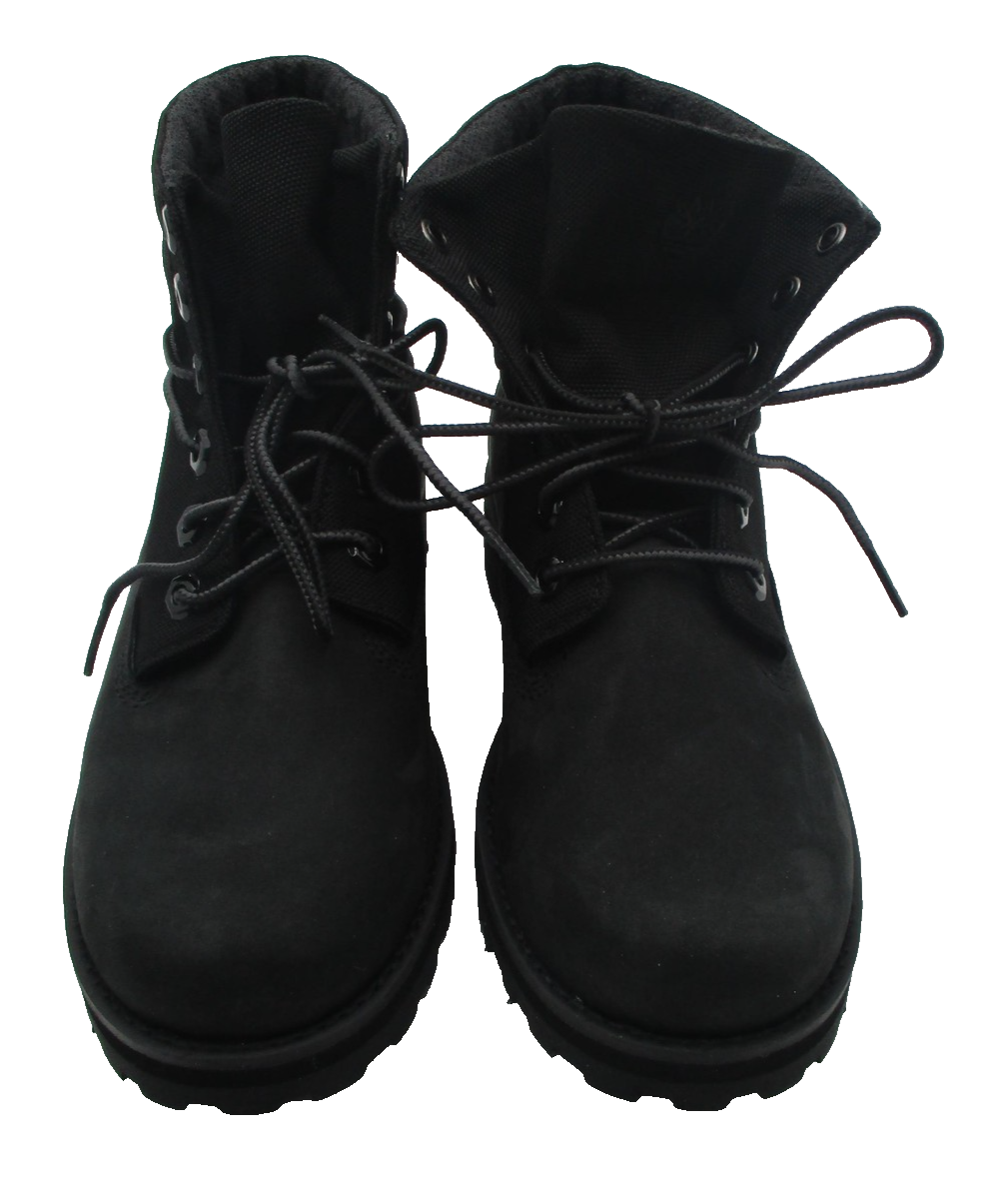 Timberland Courma Kid Roll Top Boots Youth Size 4 Black Nubuck Outdoor5
