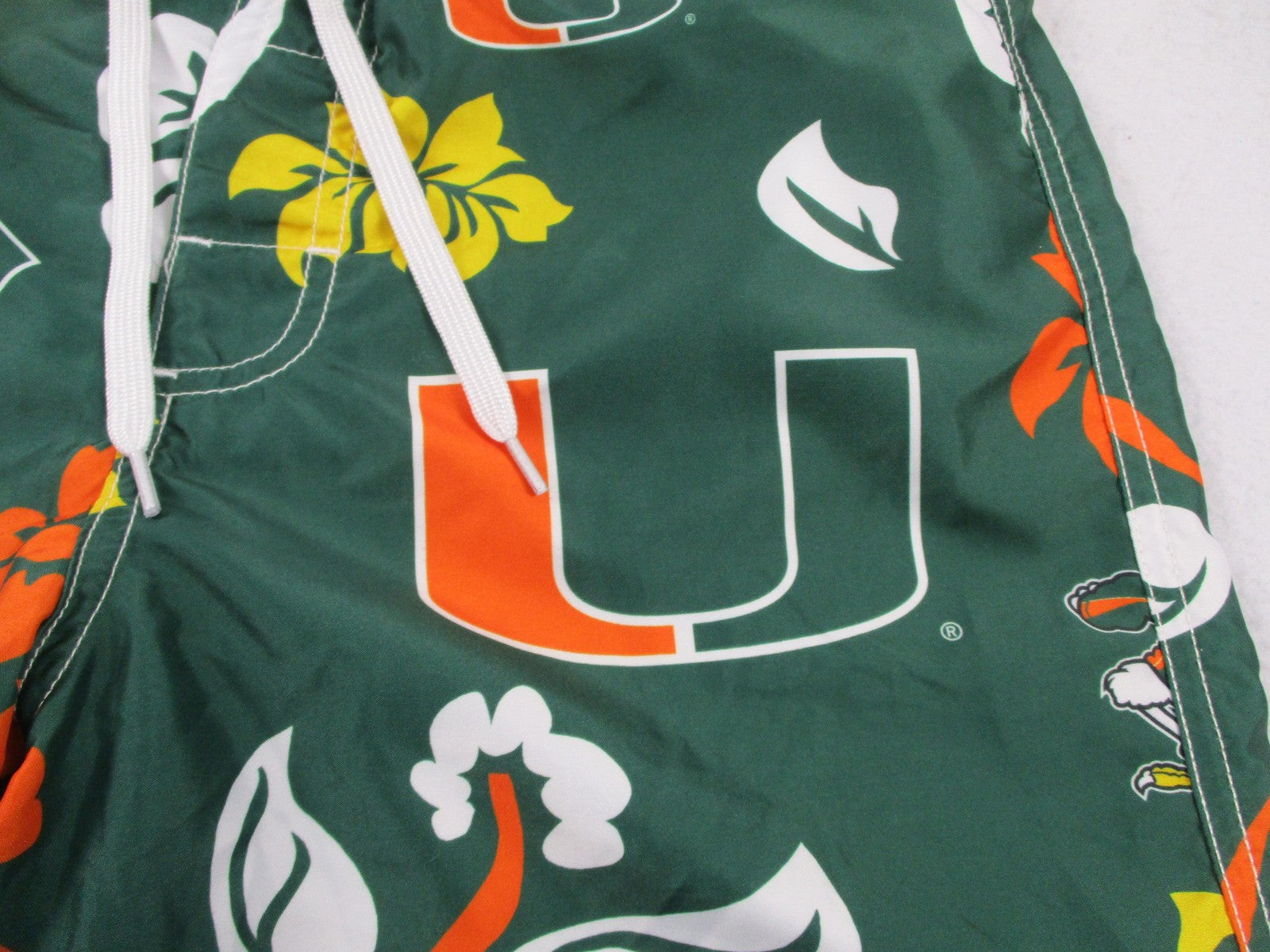Miami Hurricanes Shorts Mens 30 Green NCAA Football Wes And Willy Swim Trunks2