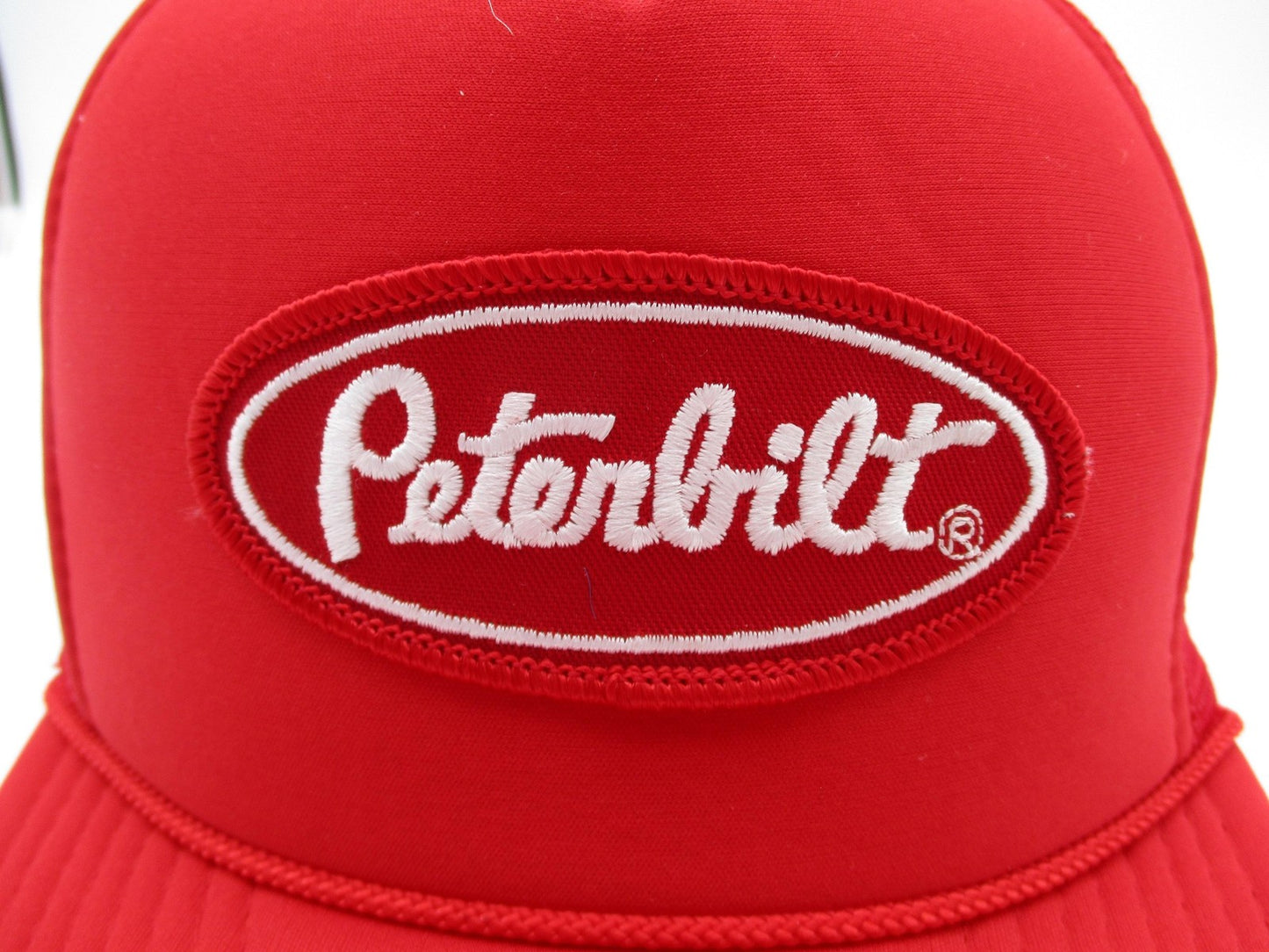 Nissin Cap Peterbilt Hat Cap Snap Back Mens OSFM Red Mesh Trucker Embroidered1