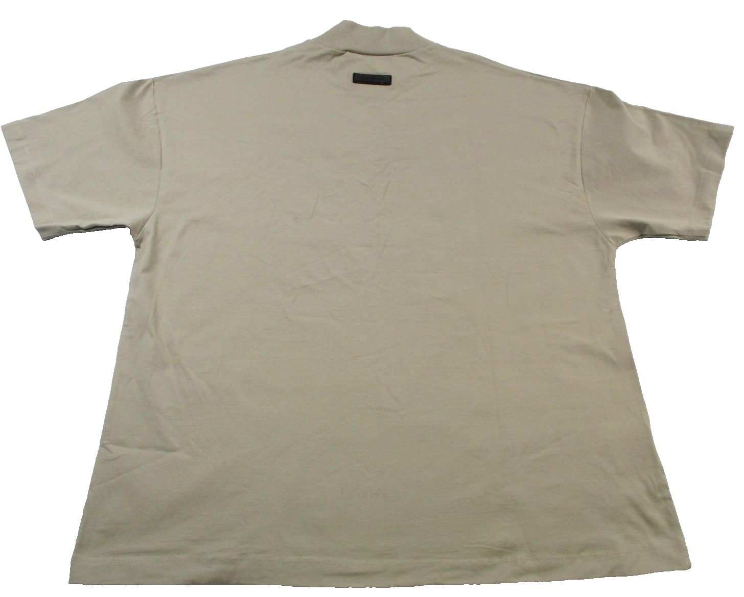 Fear Of God Essentials Shirt Mens Large Beige Mock Neck Logo Streetwear Tee 13431