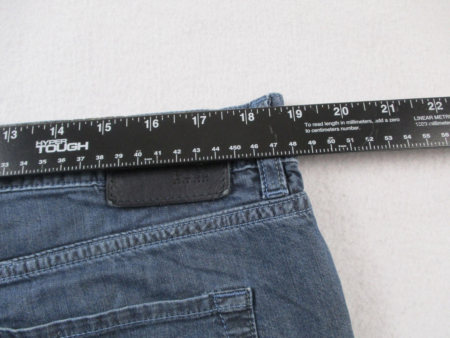 Hugo Boss Jeans Mens 38x30 Blue Maine1 Rinse Stretch Straight Leg Denim 14348