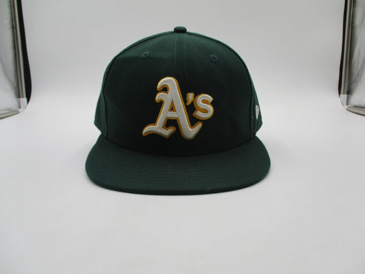 Oakland Athletics Hat Cap Fitted Mens 7 5/8 Green Yellow MLB Baseball New Era0