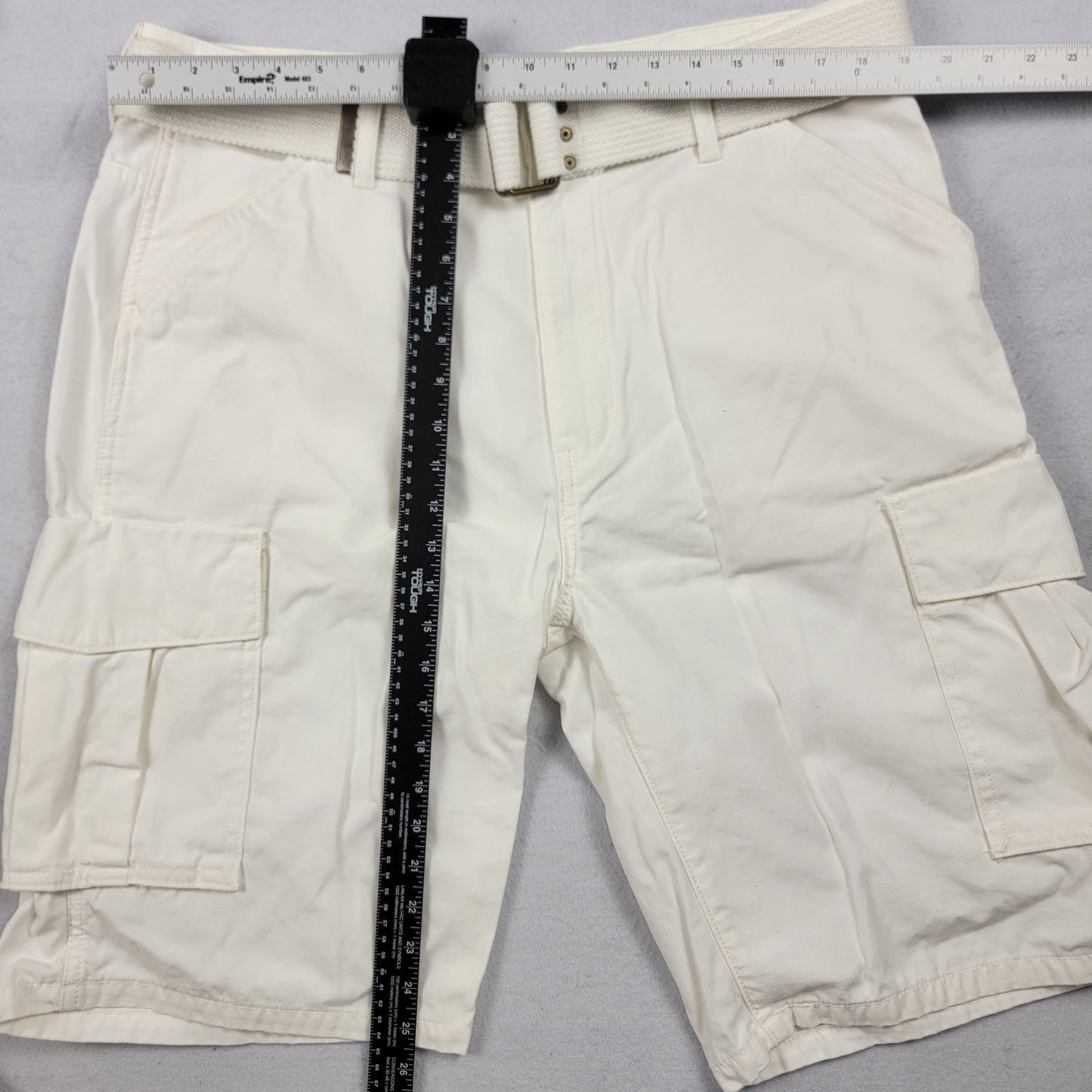 Levi’s Men’s 38 Cargo Shorts White Belted 100% Cotton Utility Pockets Casual3