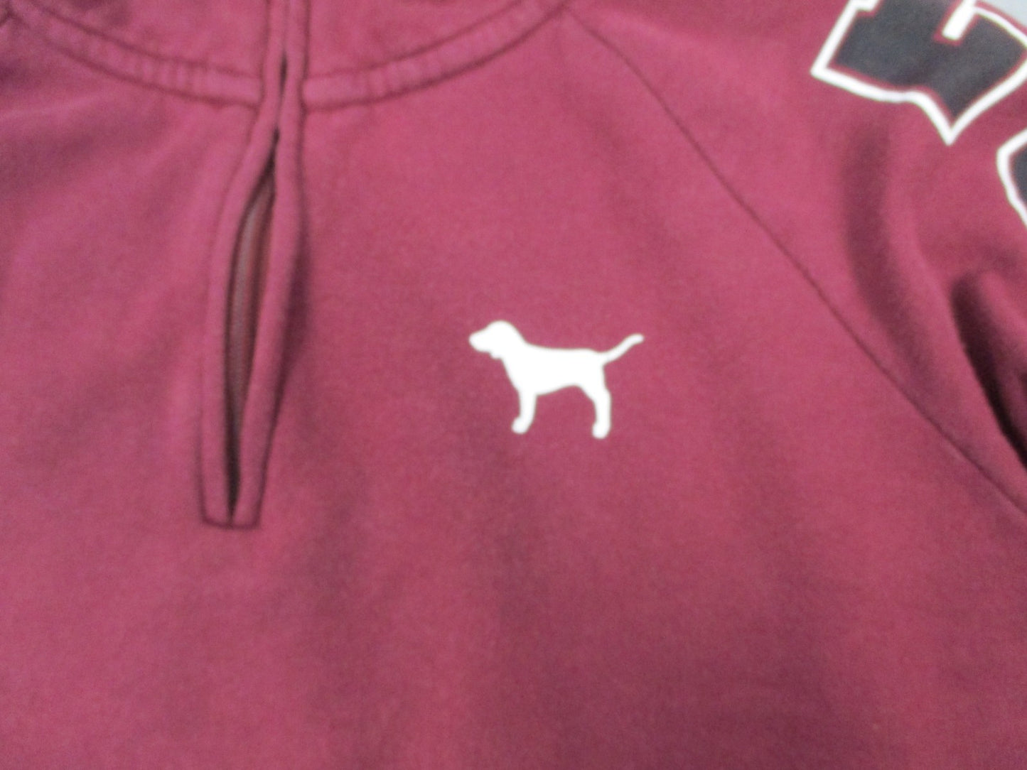 Victoria’s Secret PINK Half Zip Pullover Sweatshirt Maroon Women’s Large