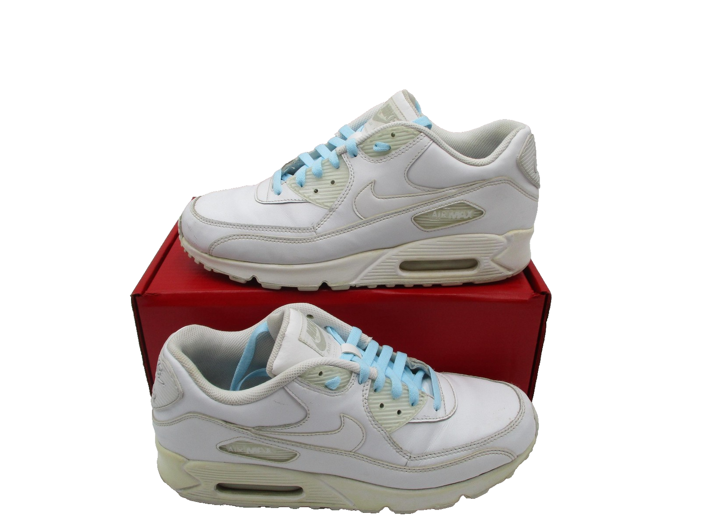 Nike Air Max 90 Shoes Mens Size 11.5 White Leather Classic Retro 302519113 1D71