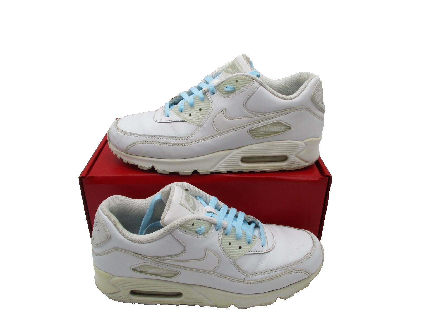 Nike Air Max 90 Shoes Mens Size 11.5 White Leather Classic Retro 302519113 1D71