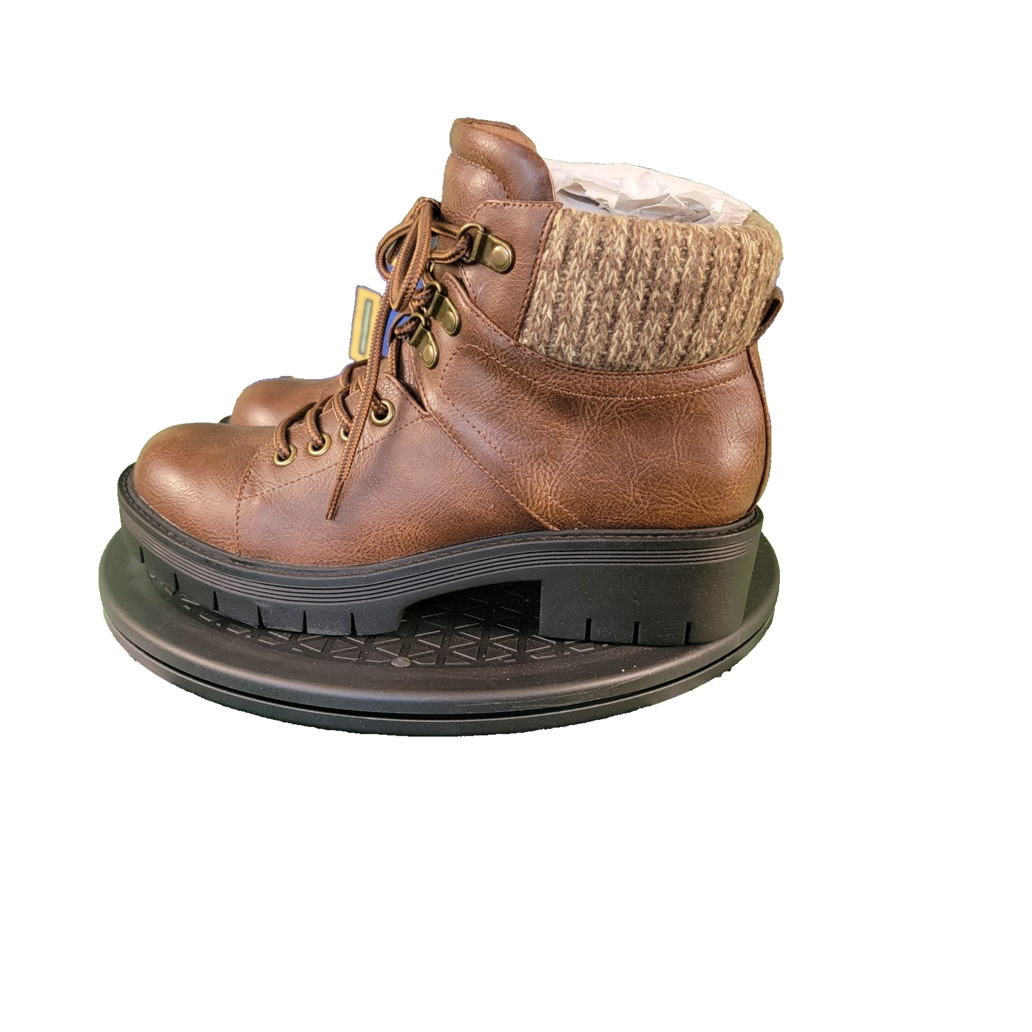 MIA Marsha Lug Brown Ankle Boots Women’s Size 7 New With Box Faux Leather1