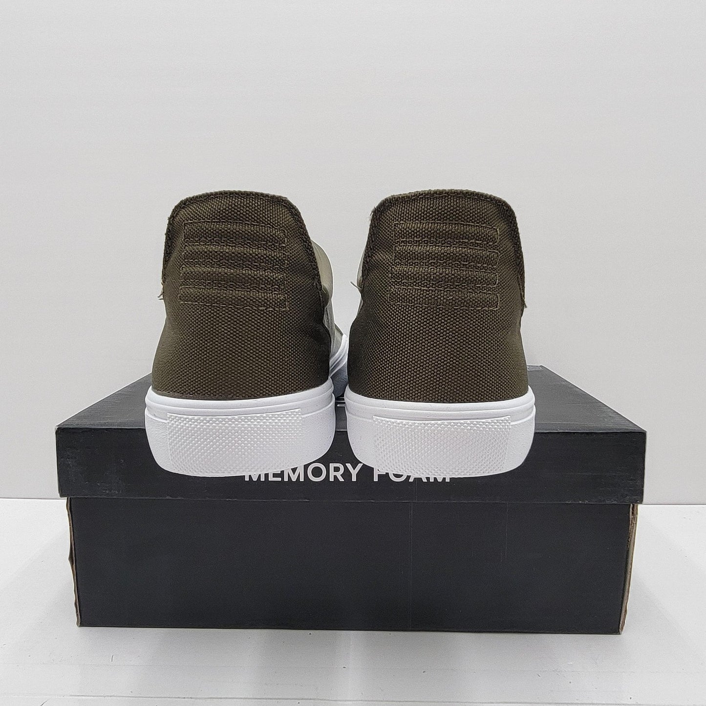 London Fog Shoes Mens Size 10 Dark Olive Francis Memory Foam Slip On Comfort4
