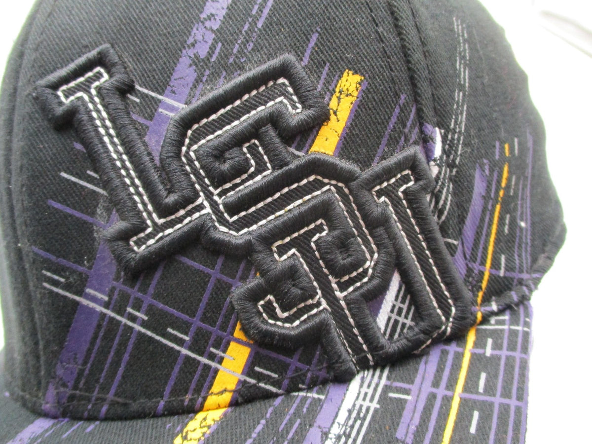 LSU Tigers Hat Cap Fitted Mens Medium Black NCAA Football Top Of The World4