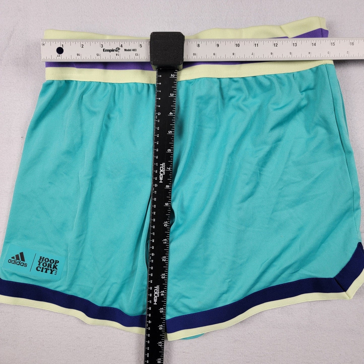 Adidas Women's Teal Hoop York City Shorts  Size M