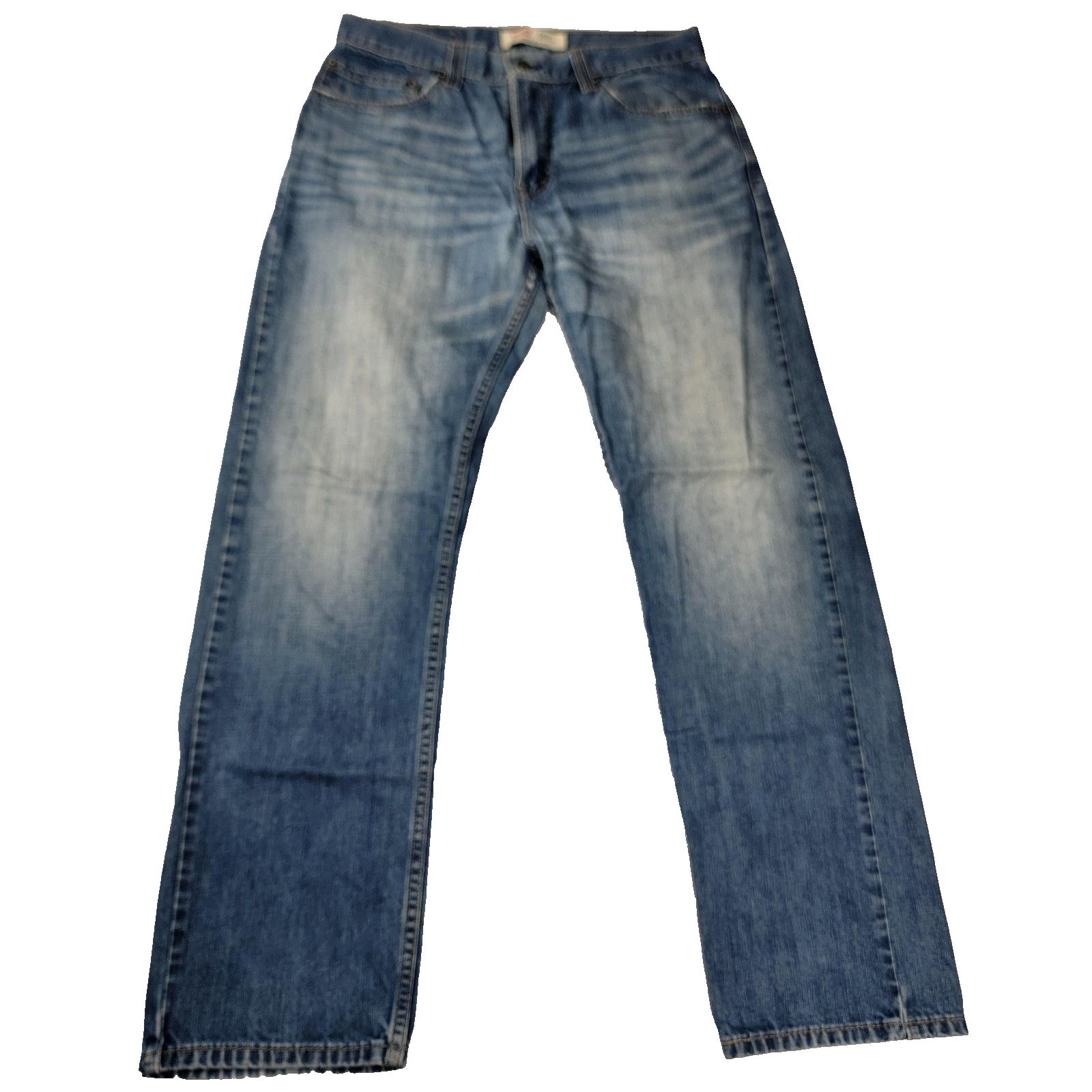 Levis 505 Jeans Mens 32x32 Straight Fit Denim Classic Medium Wash Distressed 9610