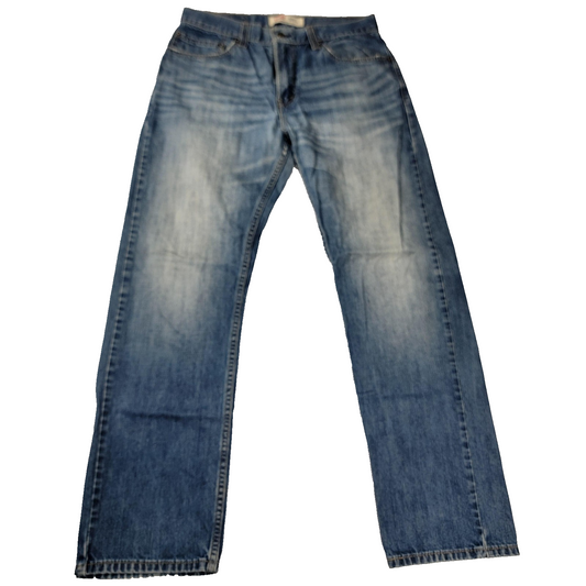Levis 505 Jeans Mens 32x32 Straight Fit Denim Classic Medium Wash Distressed 9610