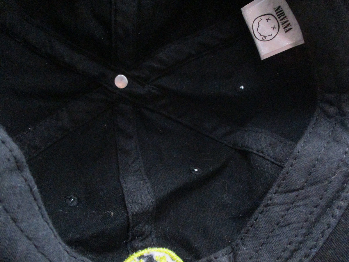 Nirvana Hat Cap Strap Back Mens One Size Black Smiley Face Rock Band Logo9