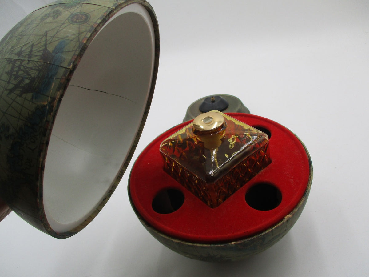 Vintage Japanese Nikka Whisky Musical Globe Bar & Amber Glass Decanter 60s5