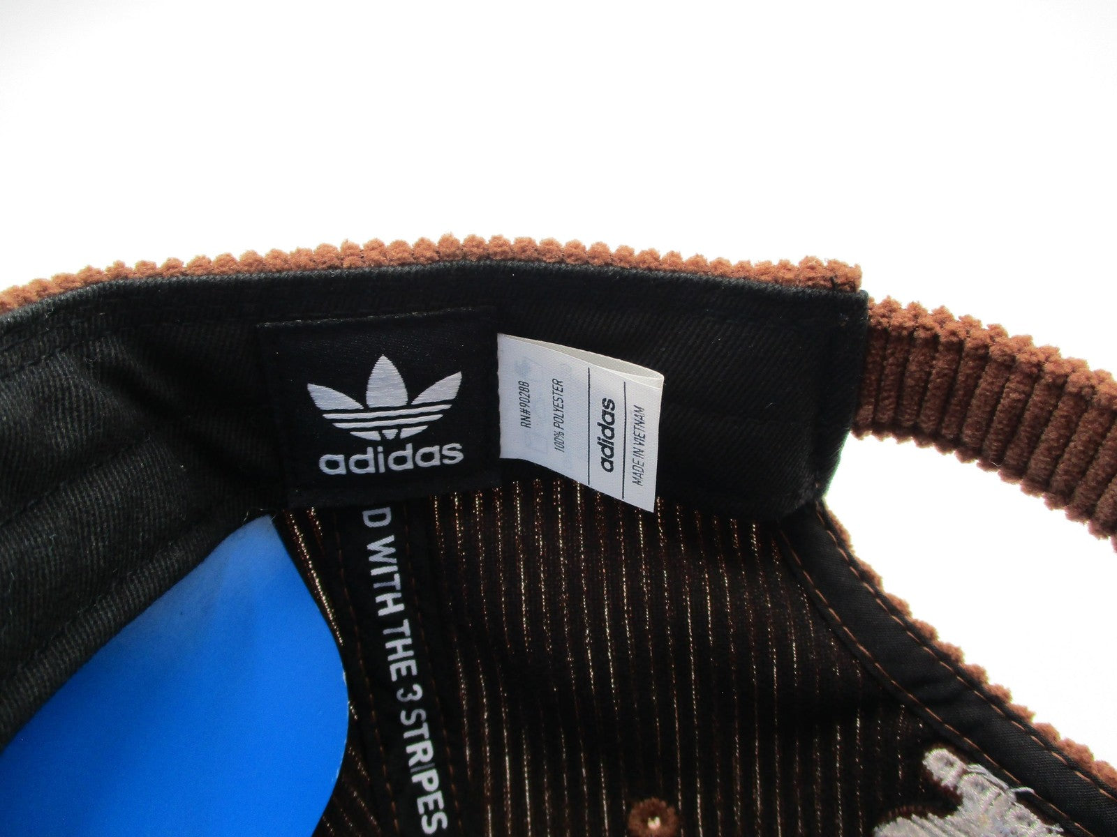 Adidas Hat Cap Strap Back Brown Corduroy Originals Trefoil Mens One Size9