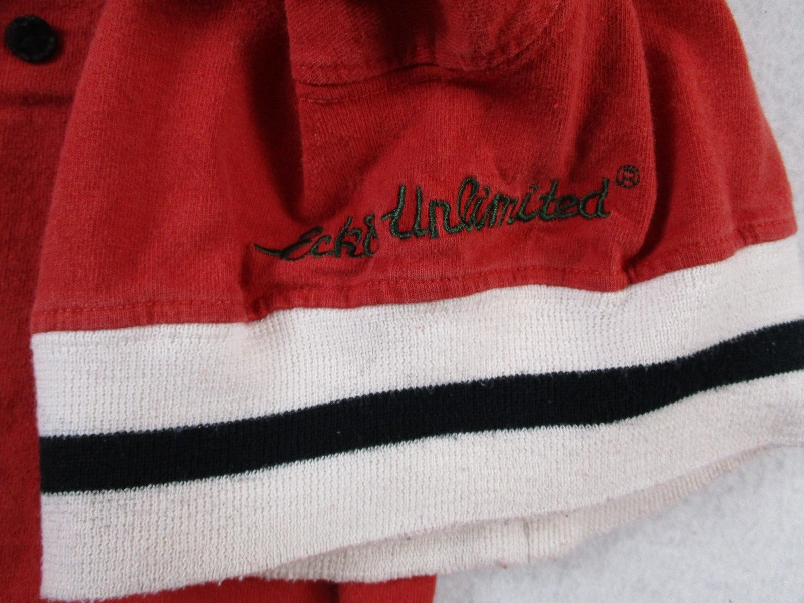 Ecko Unltd Shirt Mens Medium Red Company Chenille Logo Ringer Streetwear Tee5