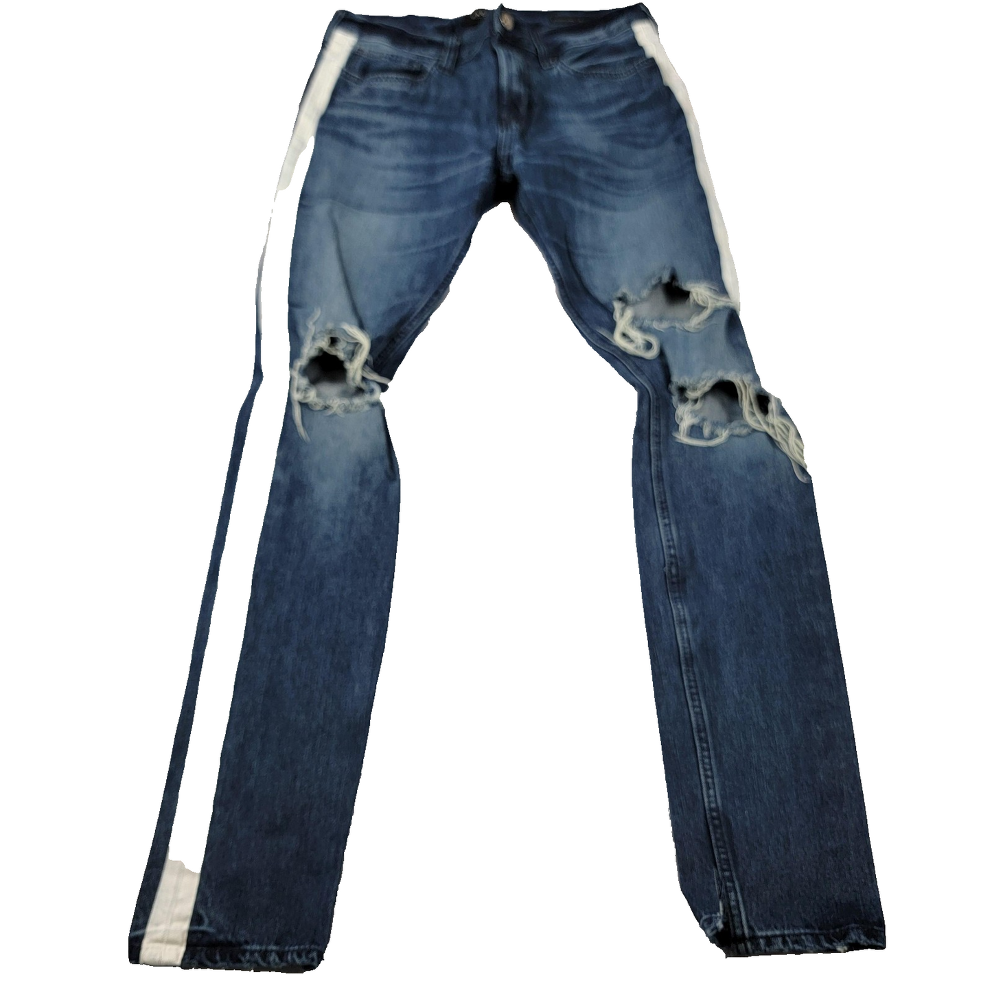 PacSun Jeans Mens 32x32 Blue Stacked Skinny Vertical Stretch 'Distressed'