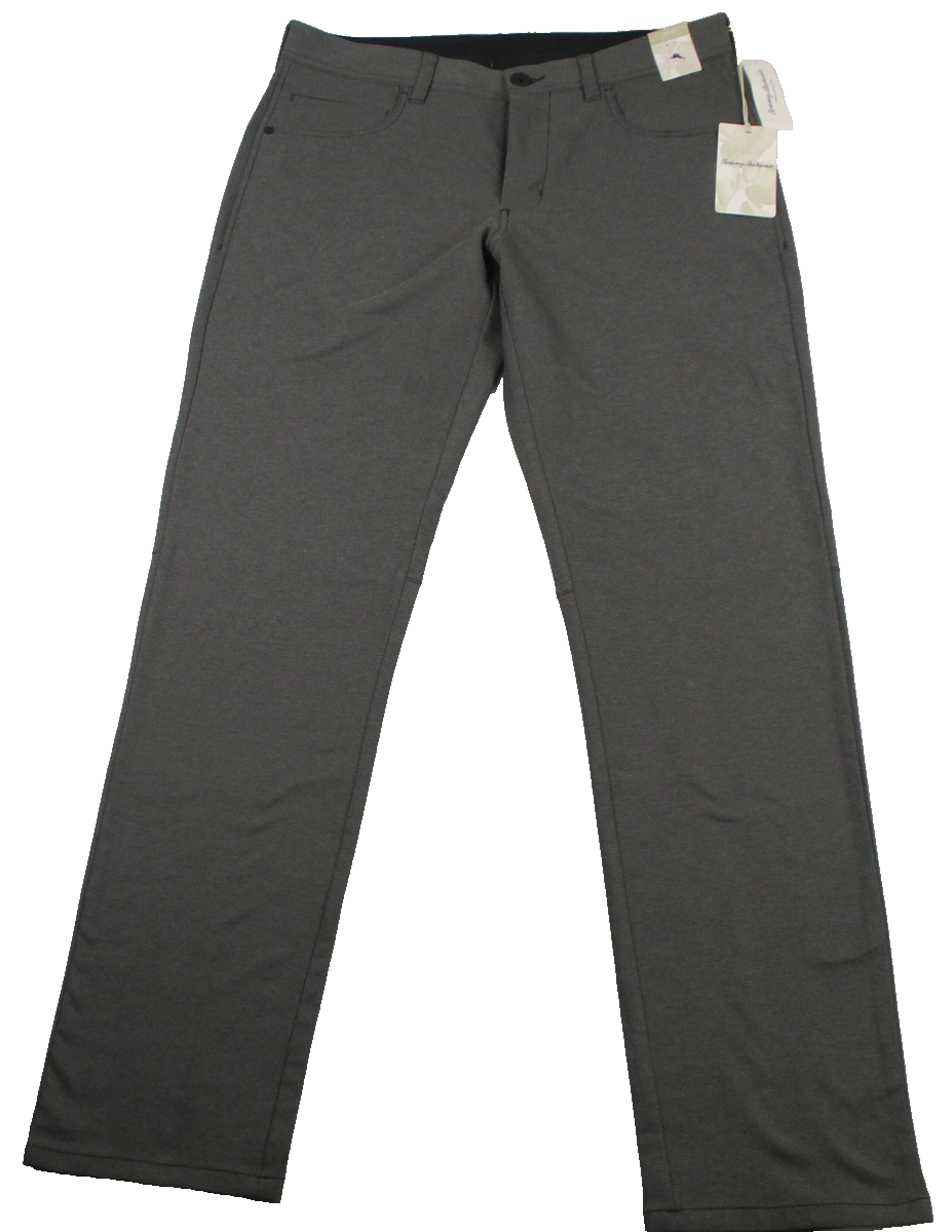 Tommy Bahama On Par 5 Pocket Pants Mens 32x32 Gray Golf Knit Stretch Khakis 12420