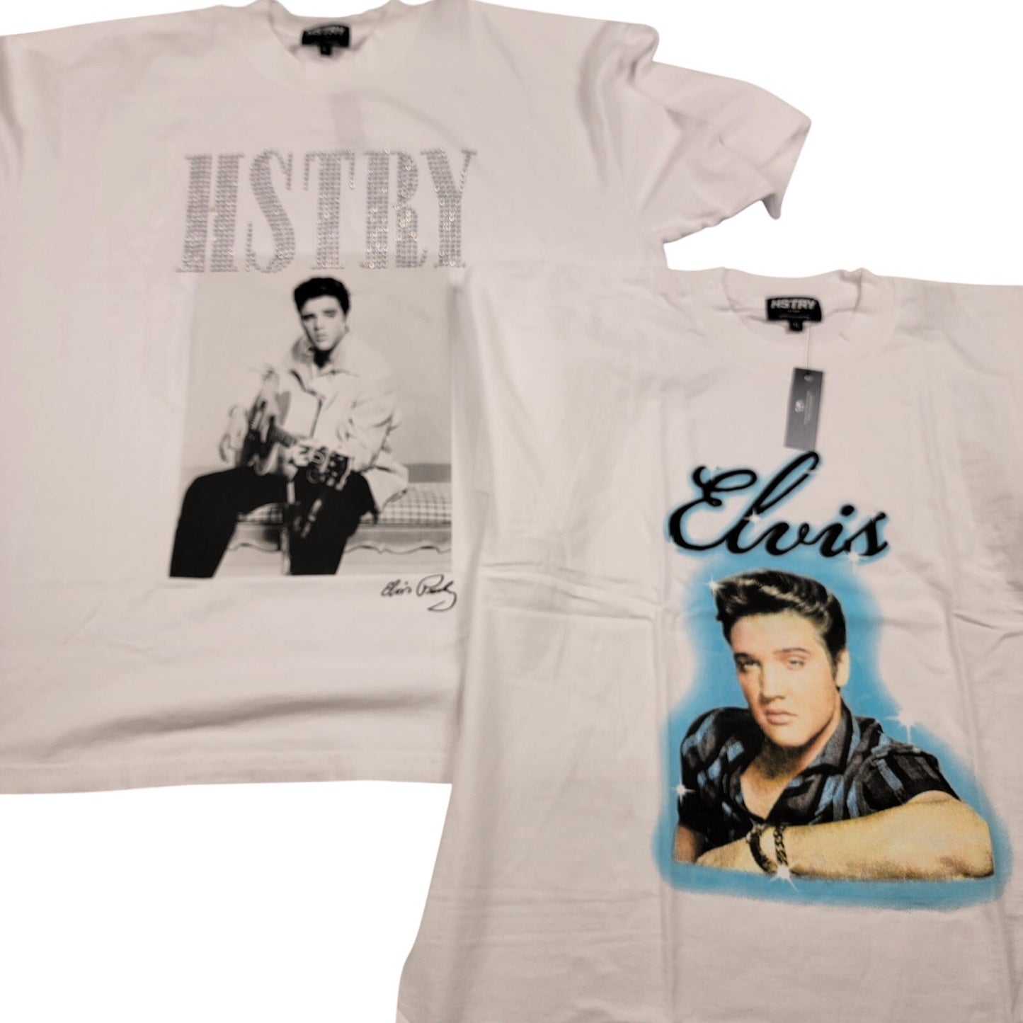 HSTRY by NAS Elvis Presley 2Pack XL Rhinestone & Graphic Tees NWT