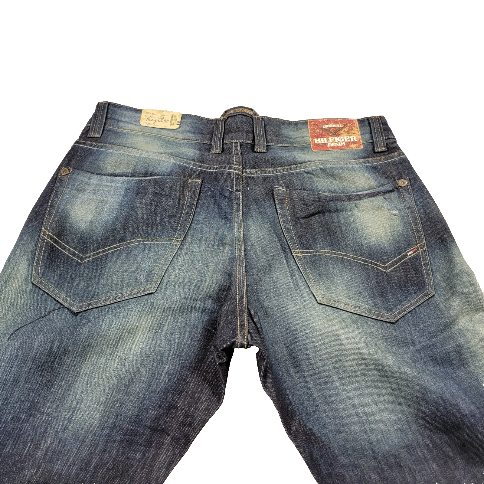 Tommy Hilfiger Denim Jeans W36 L32 Blue Destruction Abrasion Straight Leg NWT1