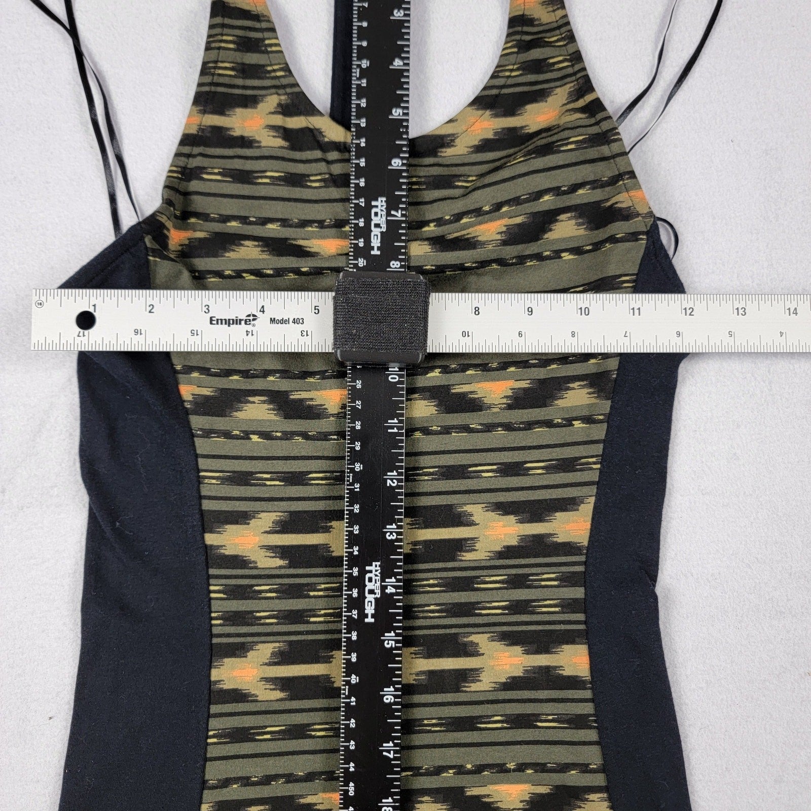 OBEY Propaganda XS Bodycon Tank Dress Racerback Black Olive Ikat Print