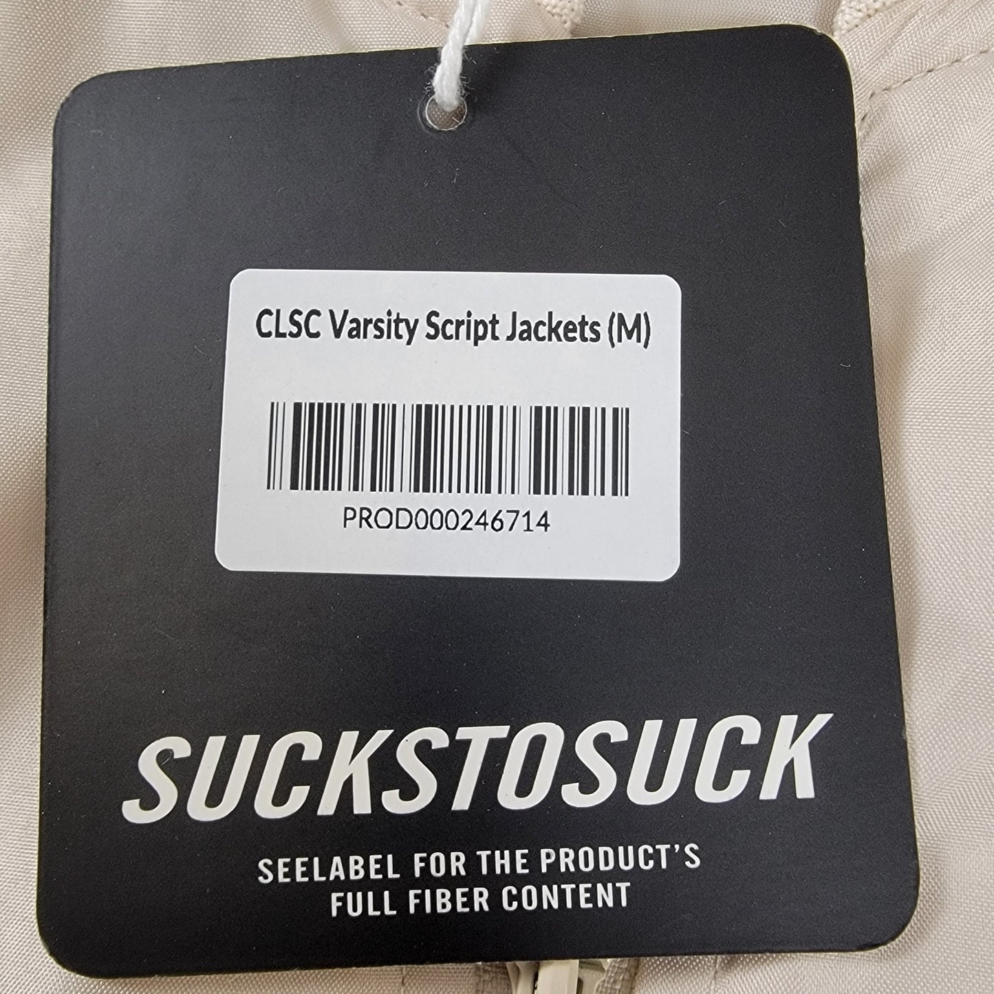 CLSC Varsity Script Jacket Cream Beige LA Logo Bomber Medium Streetwear