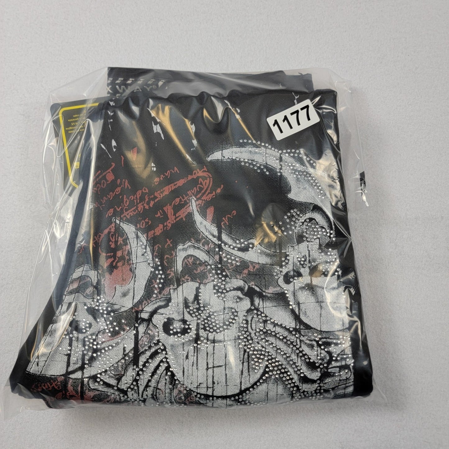 X WAY Jeans Mens 31 Black Graphic Skinny Denim Skull Wolf 61161