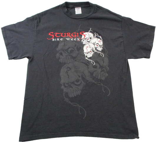 Sturgis Bike Week Shirt Mens Large Black Skull Graphic Delta Pro Weight 20070