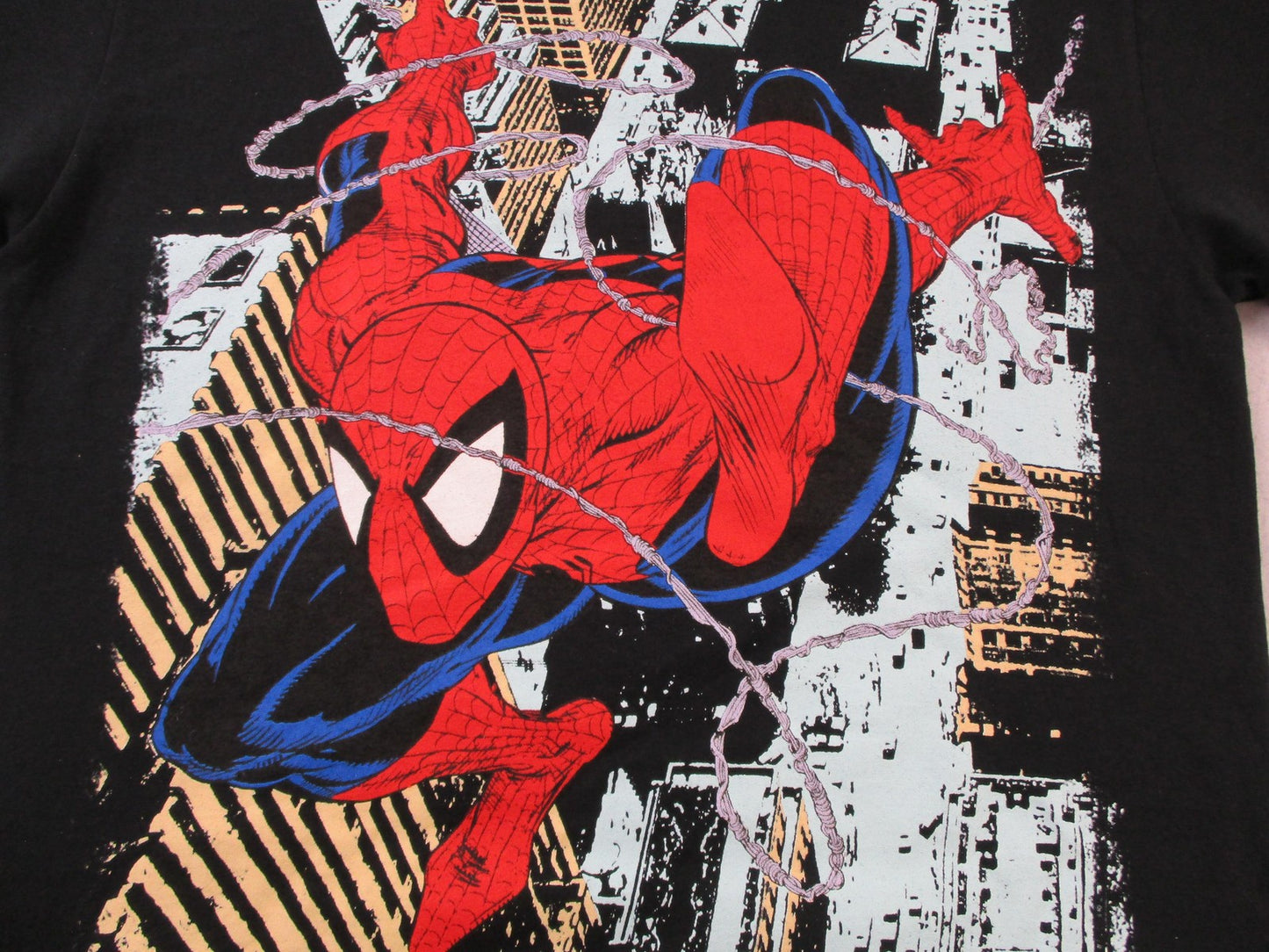 SpiderMan HUF Marvel Shirt Mens Medium Black Graphic Tee Back Graphic 15069