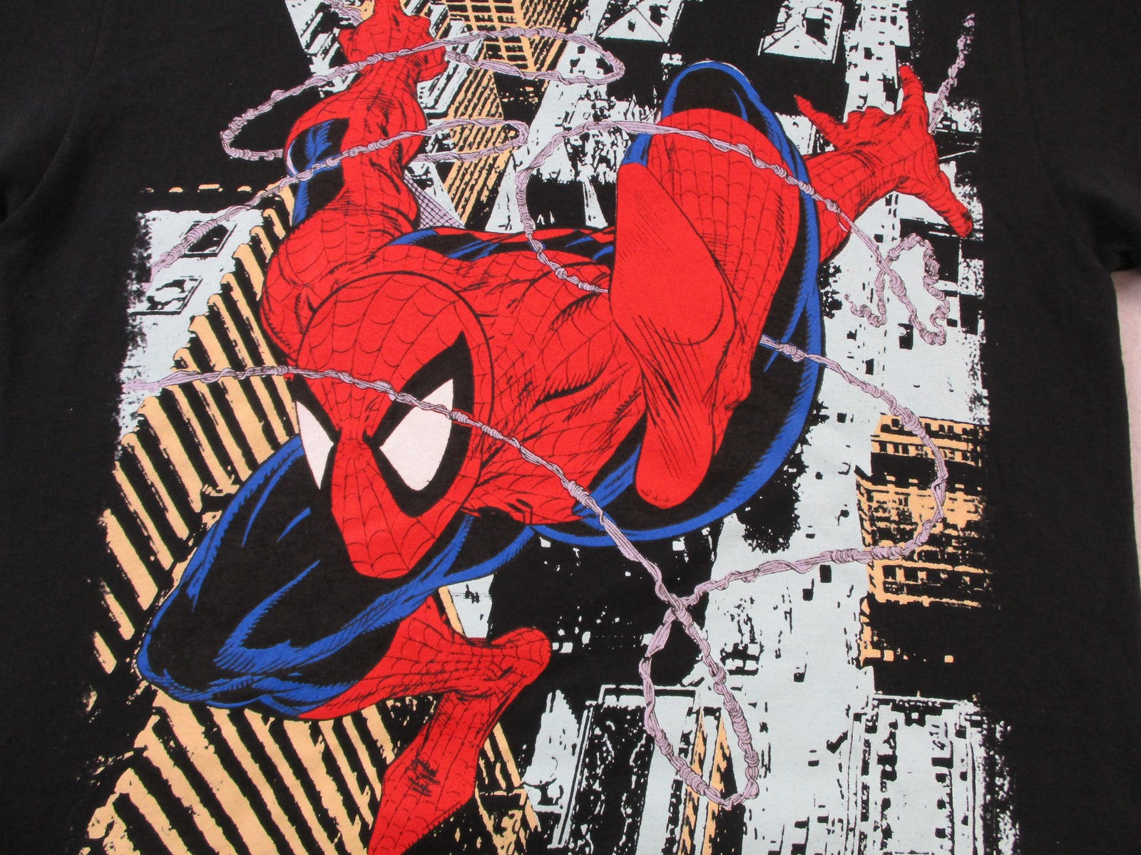 SpiderMan HUF Marvel Shirt Mens Medium Black Graphic Tee Back Graphic 15069