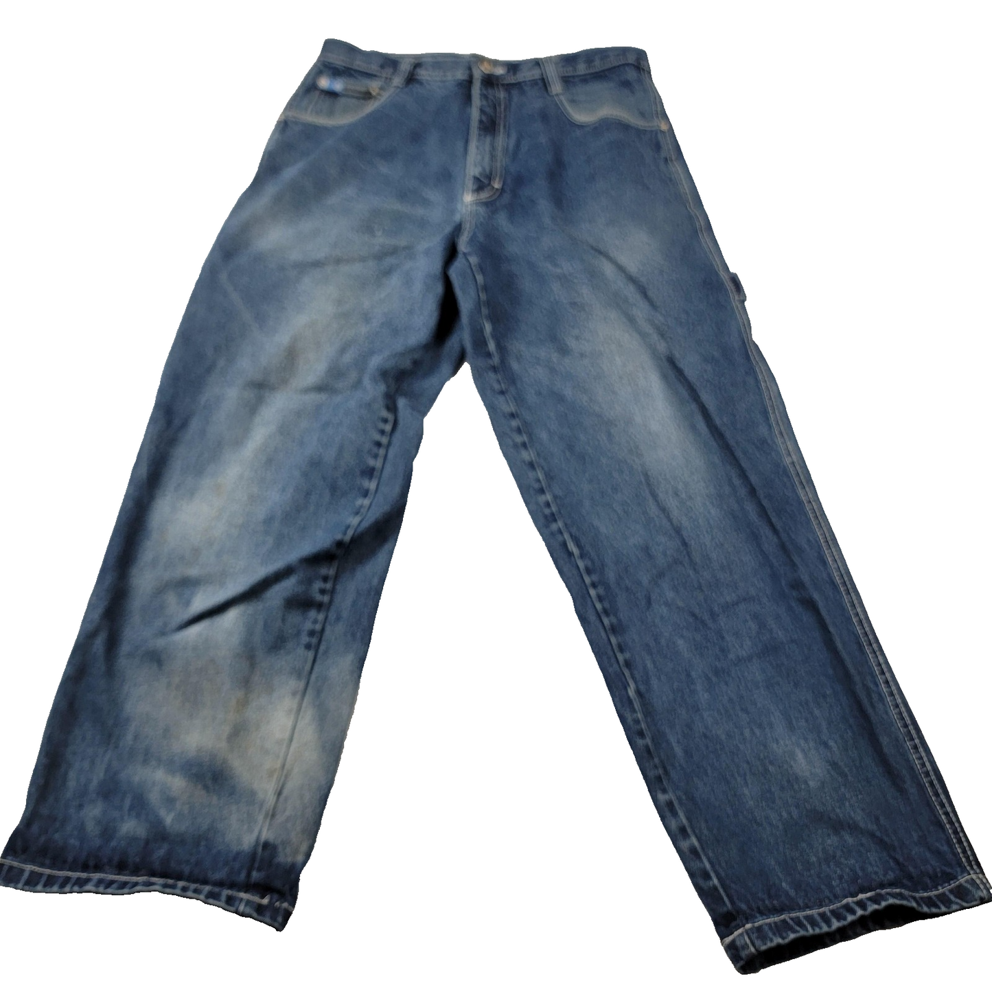 Southpole Jeans Mens 36 Blue Carpenter Workwear Utility Pockets Hammer Loop 11900