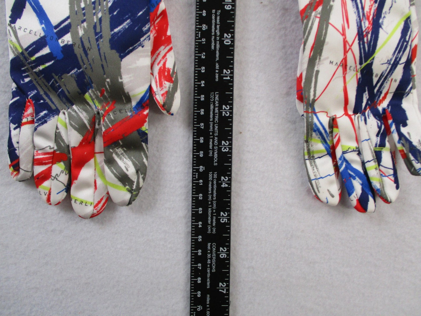 Marcell Von Berlin Gloves Womens One Size Multicolor Satin Long Opera Party3